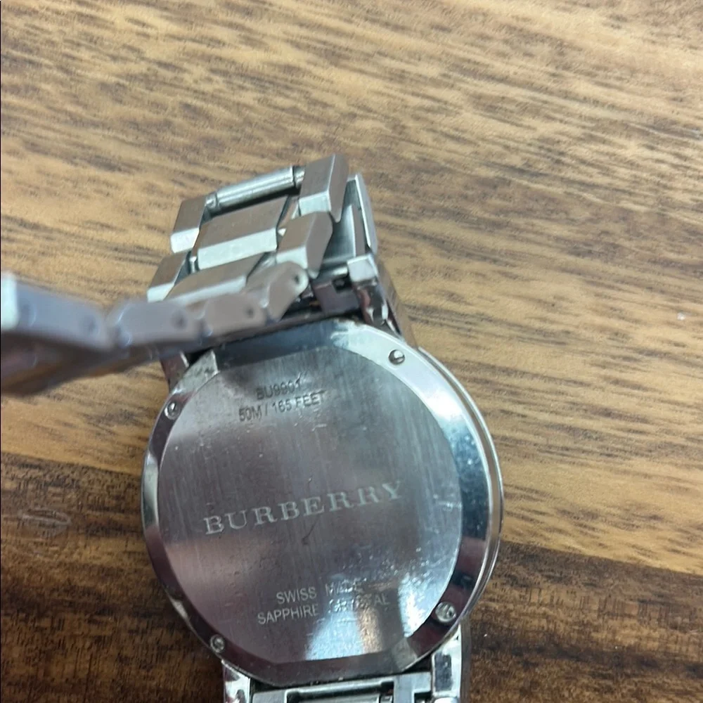 Burberry Silver and Black Men's Watch - Picture 3 of 6